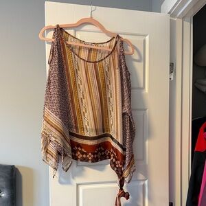 Papillon Blanc Multicolor Boho Sleeveless Blouse